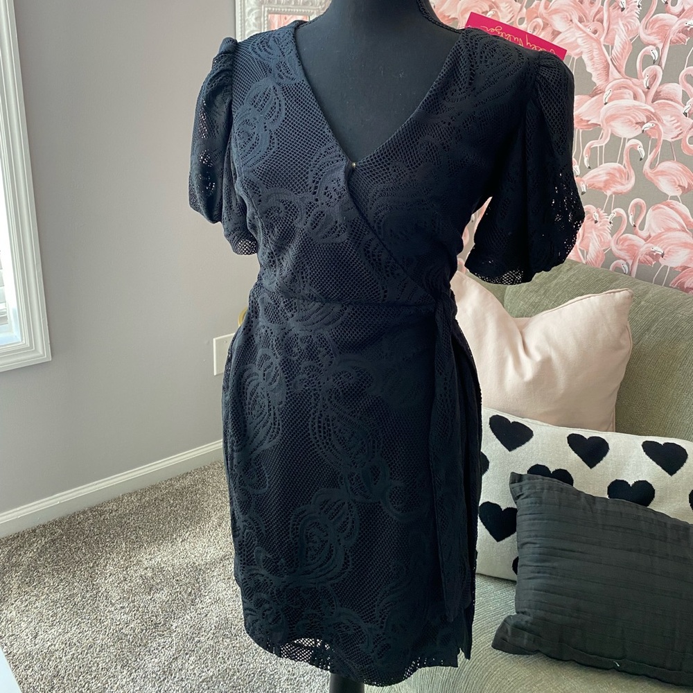 Lilly Pulitzer black Romper with tie on the side size S